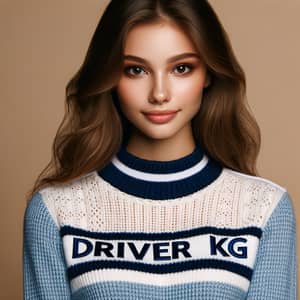 Elegant Female in Blue & White Sweater | Driver KG