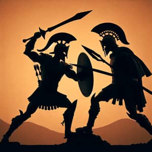 Achilles vs Spartan Soldier: Greek Mythology Art Scene
