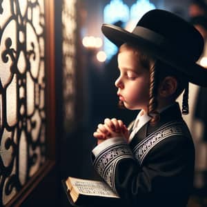 Jewish Hasidic Boy in Deep Prayer | Spiritual Moment