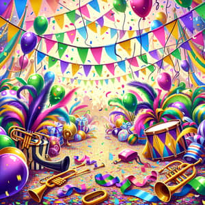 Colorful Carnival Celebration with Musical Instruments
