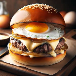 Juicy Picanha Burger with Edam Cheese and Egg