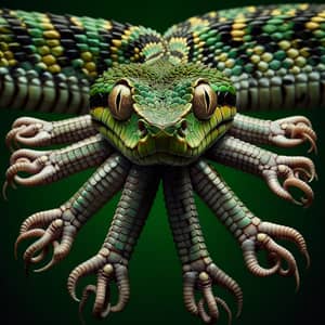 Snake with Six Legs: Unique Reptile Sight | Forest Scales & Gold Eyes