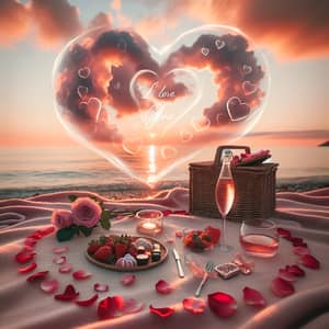 Romantic Sunset Picnic on Beach | Valentine's Day Love Scene