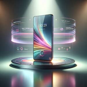 High-Tech Smartphone Advertisement: Crystal-Clear Screen, Vibrant Colors