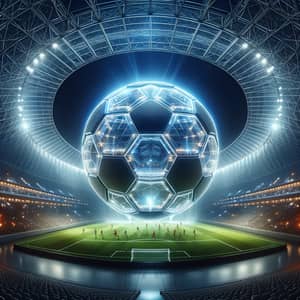 Futuristic Soccer Stadium with 50 ft Transparent Glass Ball
