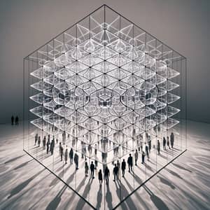 Tribonacci Glass Sculpture: Geometric Precision & Ethereal Atmosphere