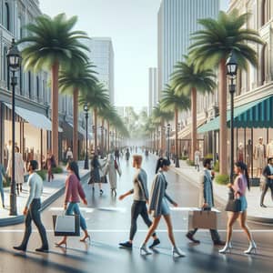 Luxury Retail Experience on Busy City Street | Diverse Activities