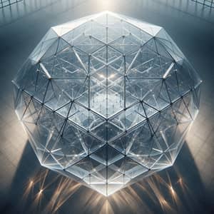 Transparent Glass Icosahedron: Minimalistic Geometric Art