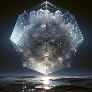 Massive 50-Feet Tall Clear Glass Dodecahedron | Stunning Illuminated Scene
