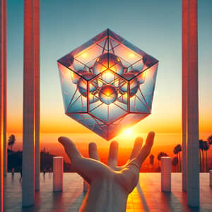Dodecahedron Sculpture Display at Sunset Strip | Unique Art Installation