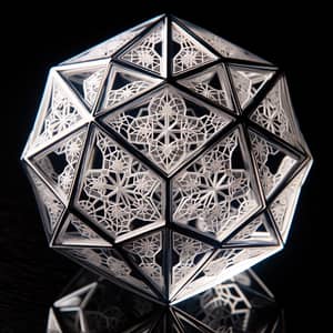 Intricately Designed Glass Icosahedron Shape