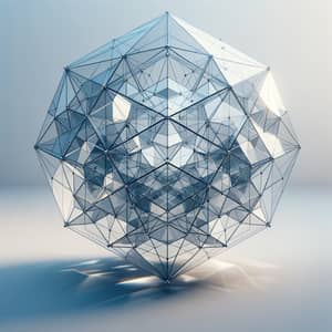 Elegant Glass Icosahedron: Geometric Artistic Style