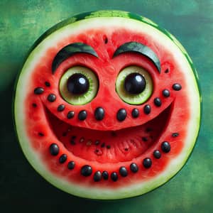Cheerful Watermelon Face: Playful Fruit Art