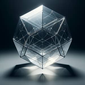 Minimalist Geometric Glass Icosahedron - Futuristic Installation