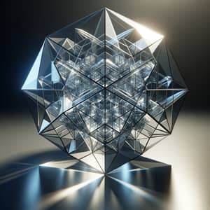 Futuristic Clear Glass Icosahedron Installation | Geometric Art