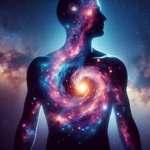 Inner Universe: Body Silhouette with Cosmos Visualization