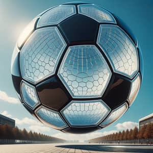 Enormous Clear Glass Soccer Ball Floating 10 Feet Above Ground