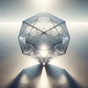 Enchanting Clear Glass Icosahedron in Air