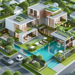 Luxurious 150 Sqm Geometric House with Pool & Greenery
