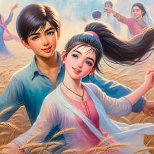 Innocence and Love: South Asian Boy with Middle-Eastern Girl