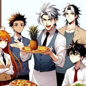 Anime Teacher Introduces Pineapple Pizza Idea to Diverse Students