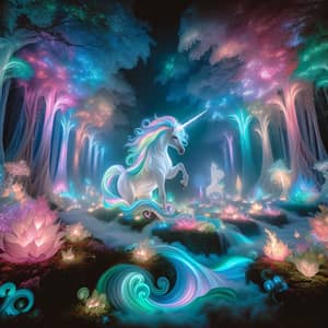 Magical Forest Unicorn Painting | Dreamlike Nature Fantasy Art