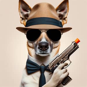 Humorous Dog Character with Hat and Sunglasses