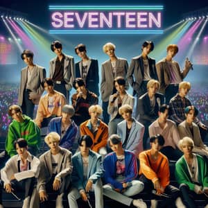 Seventeen Kpop Band | Colourful Stage Performance
