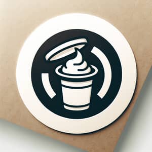 Circular Logo Design with Disposable Plastic Cup and Cream