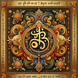Sanskrit-Inspired Artwork | Traditional Indian Painting Style