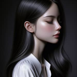 Professional Digital Oil Painting of Young Adult Female with Delicate Features