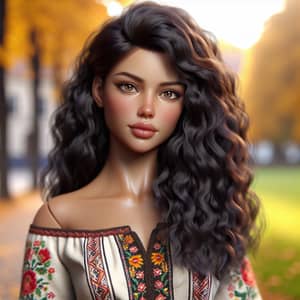 Beautiful Girl in Traditional Blouse | Eastern European Beauty