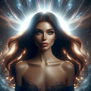 Mesmerizing Sorceress with Flowing Brown Hair | Ethereal Beauty