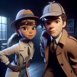 Mystery-Solving Adventure with Teenage Detectives in 3D Animation Style