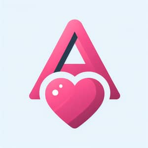Contemporary Logo Design with Pink Heart and 'a'