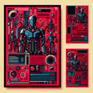 Modern Cyberpunk Poster Design with Red Color Theme
