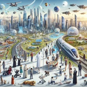 Futuristic World in 2050: Vast Cities, Advanced Technologies & Green Spaces
