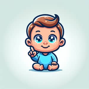 Clever Little Baby Cartoon Logo - Smart Baby Design