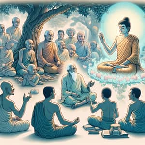 Life Story of Buddha: Key Moments Depicted in Illustrations