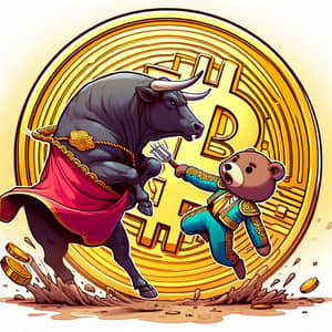 Cartoonish Bear Matador Vs Raging Bull | Crypto Meme Token