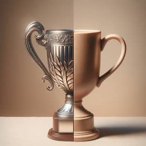 Unique Trophy and Coffee Mug Fusion Illustration