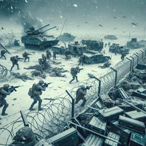 Modern Combat Themed Battlefield: Chaotic Surrealism