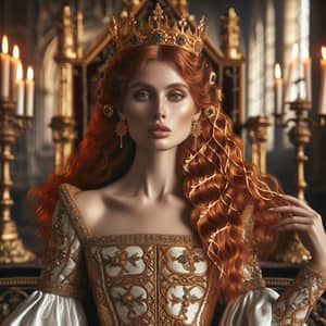Red Hair Medieval Queen | Elegant Regality in Ancient Times