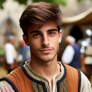 Hispanic Male in Middle Ages Attire | 20-year-old with Green Eyes