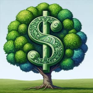 Unique $1 Tree Illustration - Nature and Economy Theme