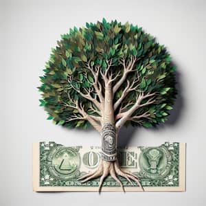 Intricately Detailed Tree Valued at One Dollar - Realistic Artwork