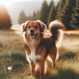 Medium-Sized Dog with Shiny Coat in Sunny Meadow