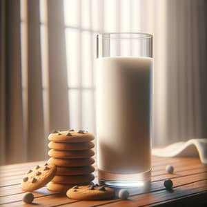 Fresh Morning Milk and Cookies Illustration