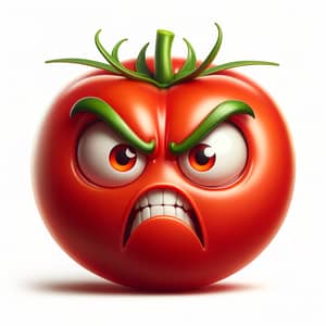 Furious Cartoon-Style Tomato Jumping Out Comic Strip