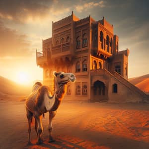 Majestic Camel in Tranquil Desert Scene